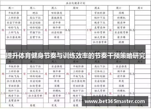 提升体育健身节奏与训练效率的节奏干预策略研究